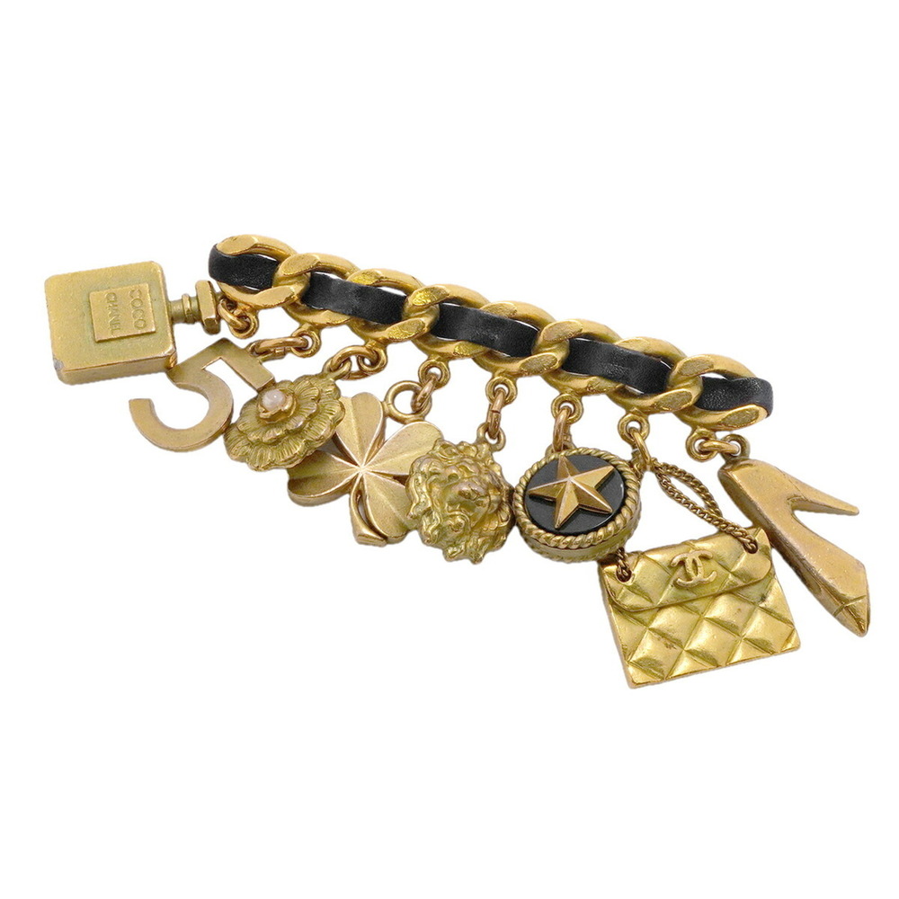 Chanel Brooch, Coco Mark, Camellia Icon Charm, GP Plated Leather, Faux Pearl,...